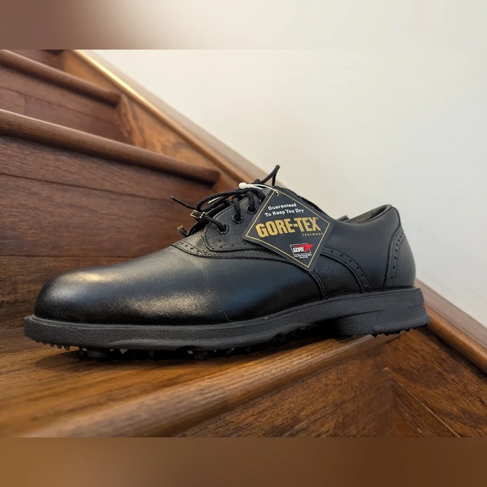 Etonic Gortex Power Play Black Leather Oxford Golf Shoes men's 7.5 W 4 EU 40 - Picture 3 of 15